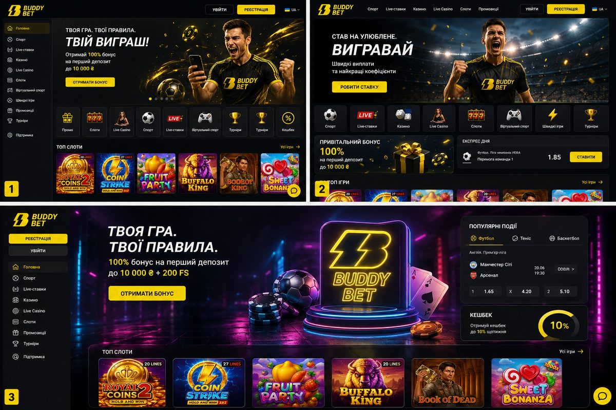 Функционал мобильного приложения Buddy Bet: ставки, live и казино